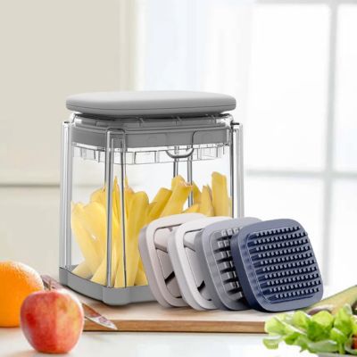 coupe frite manuel 4 lames interchangeables tranchantes inox cuisine