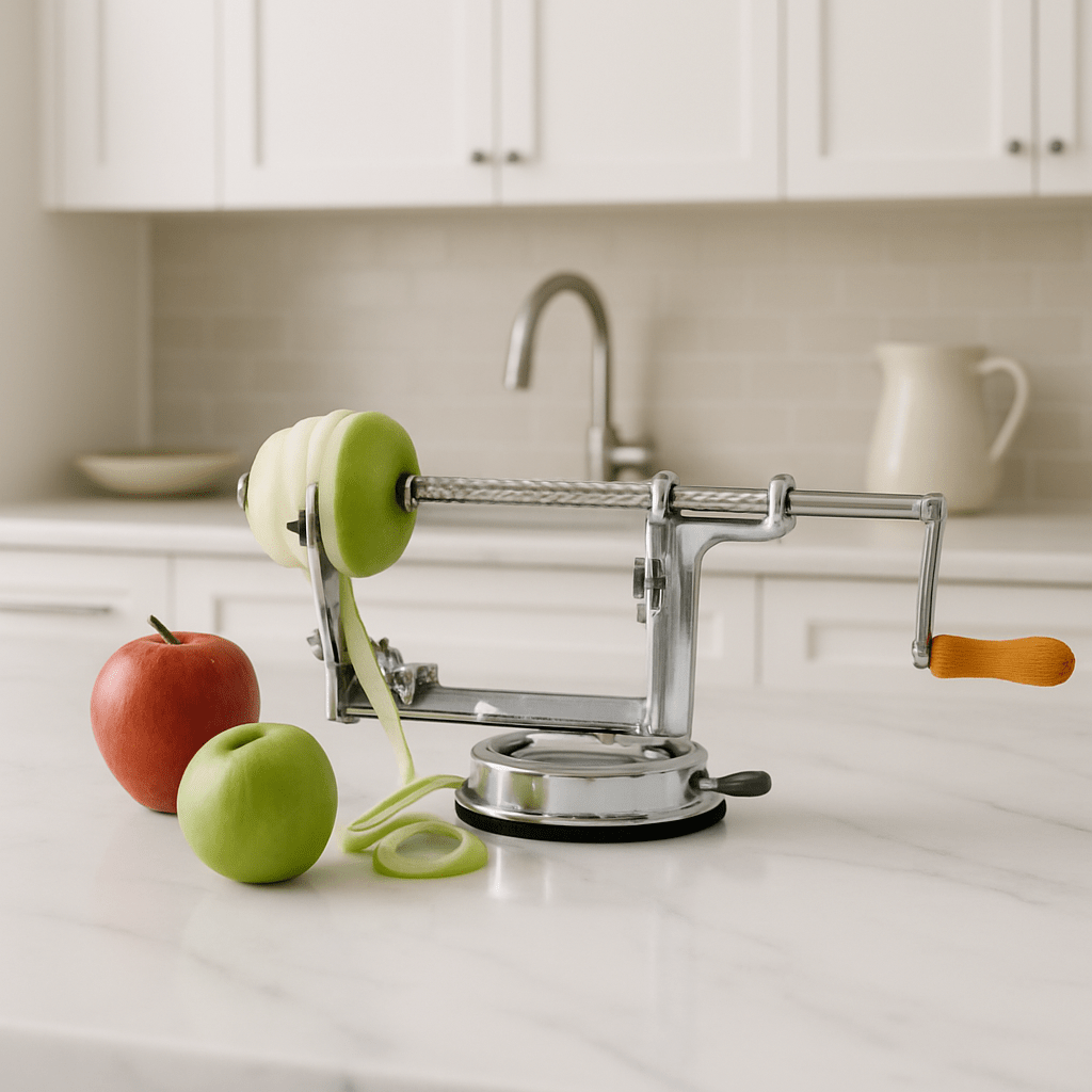 éplucheur à pommes minimaliste cuisine moderne en blanc