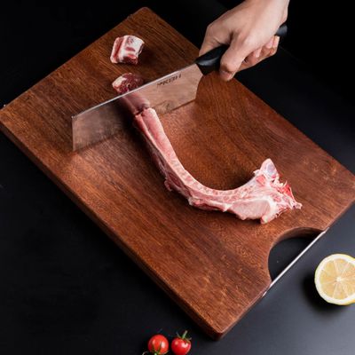 planche à découper en bois d'ébène solide et stable coupe de viande