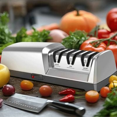 aiguiseur à couteaux professionnel électrique design inox