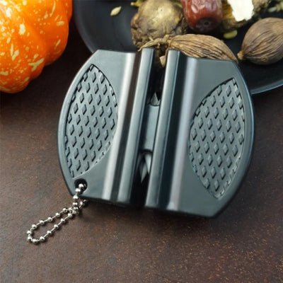aiguiseur couteau noir compact solide inox
