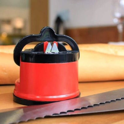 aiguiseur couteau rouge design ergonomique solide