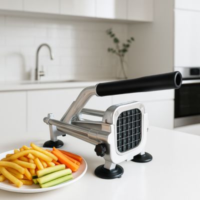 coupe frites durable résistant cuisine minimaliste en blanc