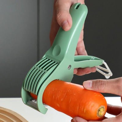 coupe legume ergonomique sur carottes tranches