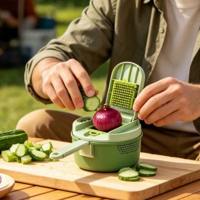 coupe legume en cube cubes reguliers parfaits oignon picnic 
