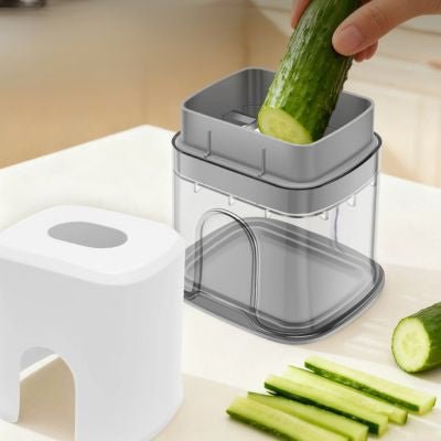 coupe legume en cube concombre inox trois lames