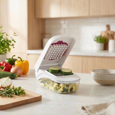 coupe oignon polyvalent légumes courgette cubes