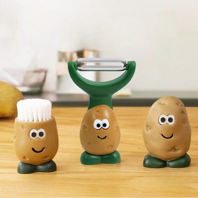 eplucheur légumes original avec deux brosses avec forme pomme de terre