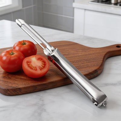 eplucheur tomate élégant design inox table cuisine
