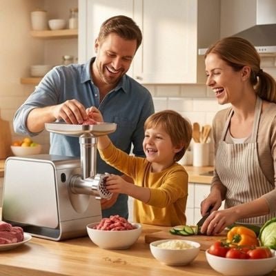 hachoir à viande électrique famille enfants joie