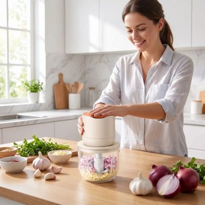 hachoir electrique oignon ail polyvalentpuissant design femme cuisine