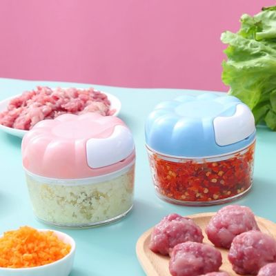 hachoir legume manuel design bleu rose cuisine viande hachée légumes