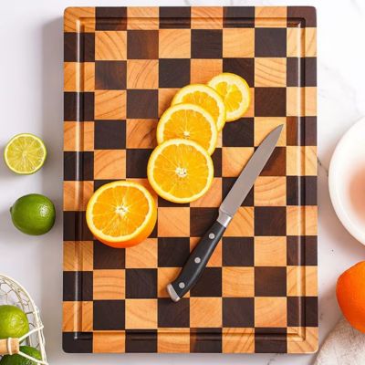 planche cuisine bois stable durable design damier