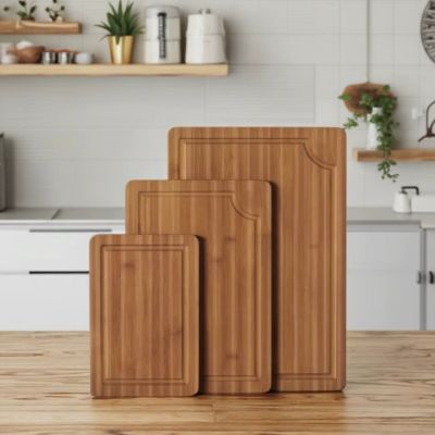 planches a decouper bois trois tailles différentes bambou