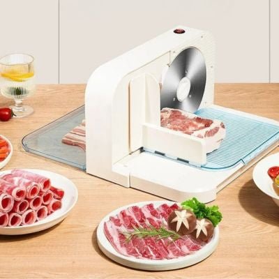trancheuse électrique viande jambon tranches table cuisine
